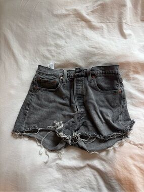 Levi’s 501 Washed Black Denim Cutoff Shorts